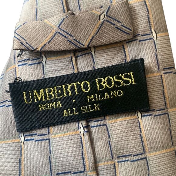 Pre Owned Men’s Umberto Bossi Tie Neck Tie Necktie All Silk Hand Made - Picture 4 of 5